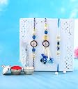CraftVatika Chocolates with Evil Eye Rakhi for Brother Bhabhi Kids, Rakhi Set of 3 for Bhaiya Bhabhi Kids, Evil Eye Lumba, Rakhi Chocolates Gift Rakhi with Gift Hamper (Type-1) 200 gram gallery image