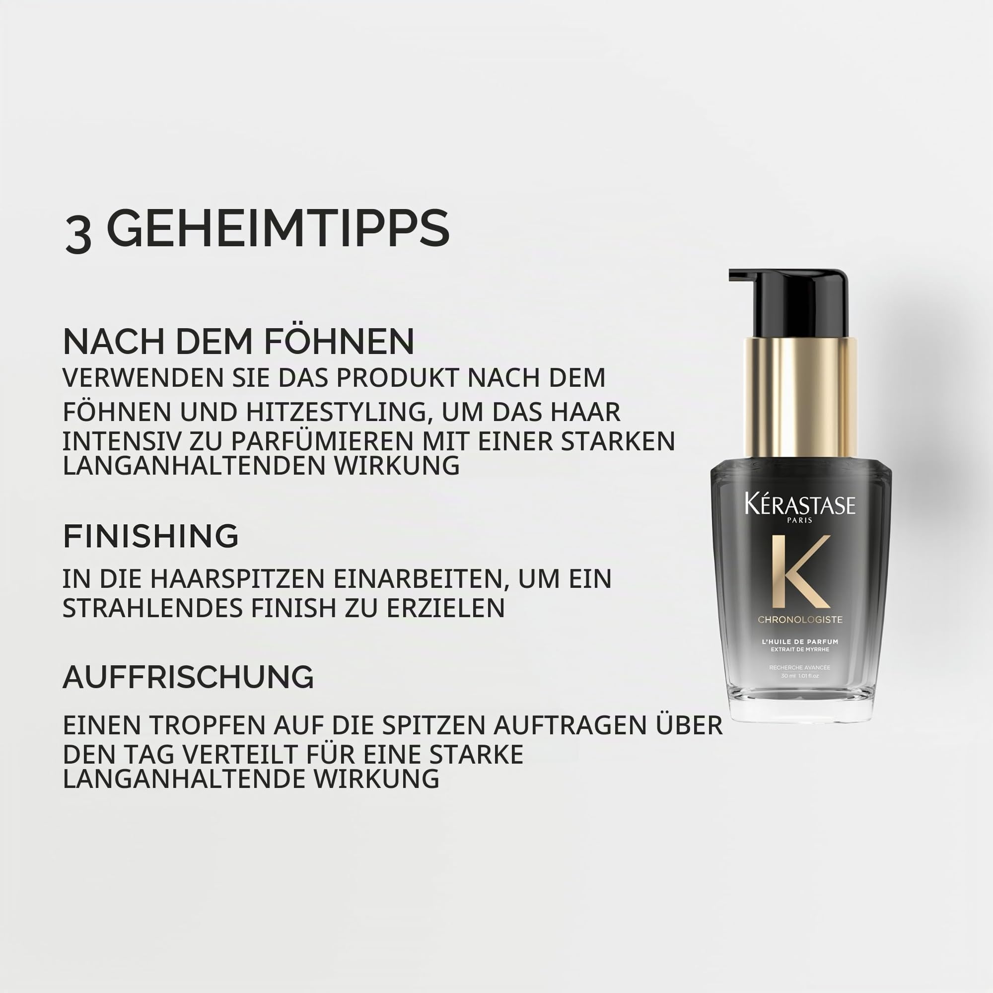 Kérastase Chronologiste L’Huile de Parfum, Antistatisches Duft-Öl für alle Haartypen, Nährende und stärkende Haarpflege mit Hitzeschutz und intensivem Duft, Flakon, 30 ml