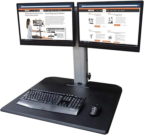 Miniatura 6 de Victor DC350A Manual Dual Monitor Altura Ajustable Sit-Stand Escritorio Convertidor
