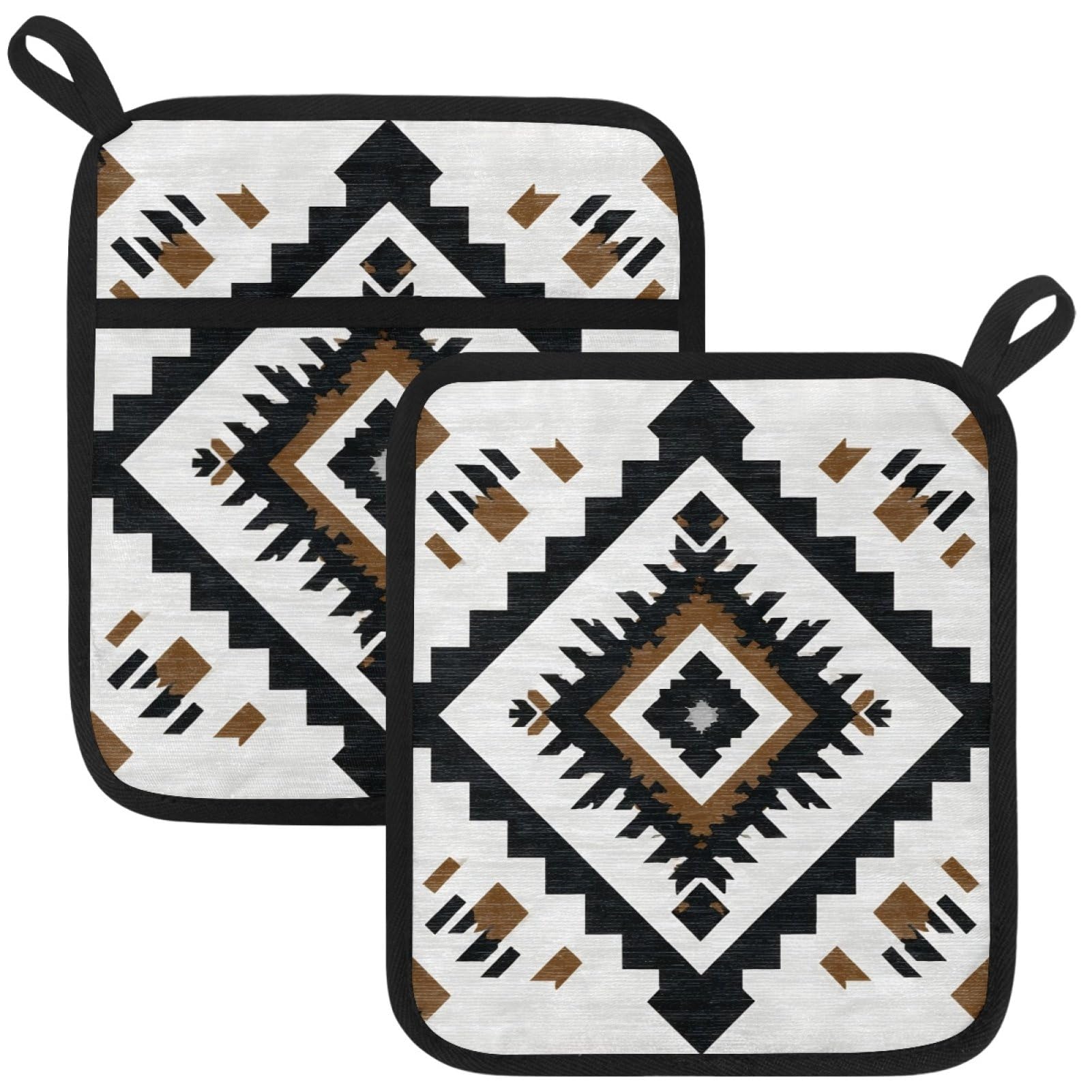 VAPOKF Boho Kitchen Hot Pot Holder, Pot Holders Heat Resistant Pot Holder with Pocket Heat Resistant Trivets for Hot Pans Cotton Pot Mitts for Kitchen Cooking Baking