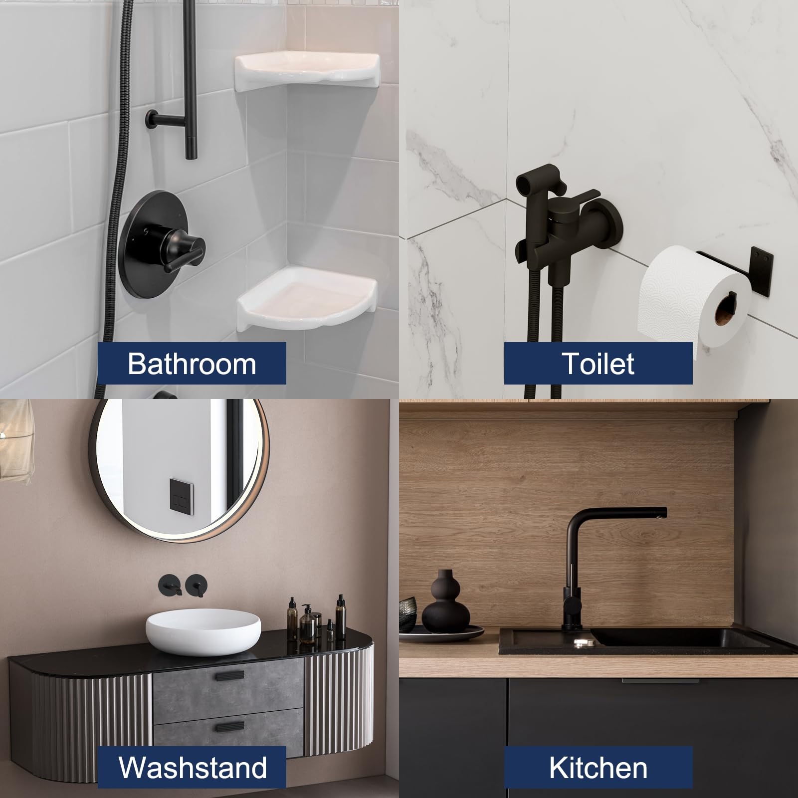 sourcing map Lot de 4 brides de bras de douche 80 mm OD en acier inoxydable pour décoration de robinet de tuyau d'eau de 25 mm de diamètre, gris