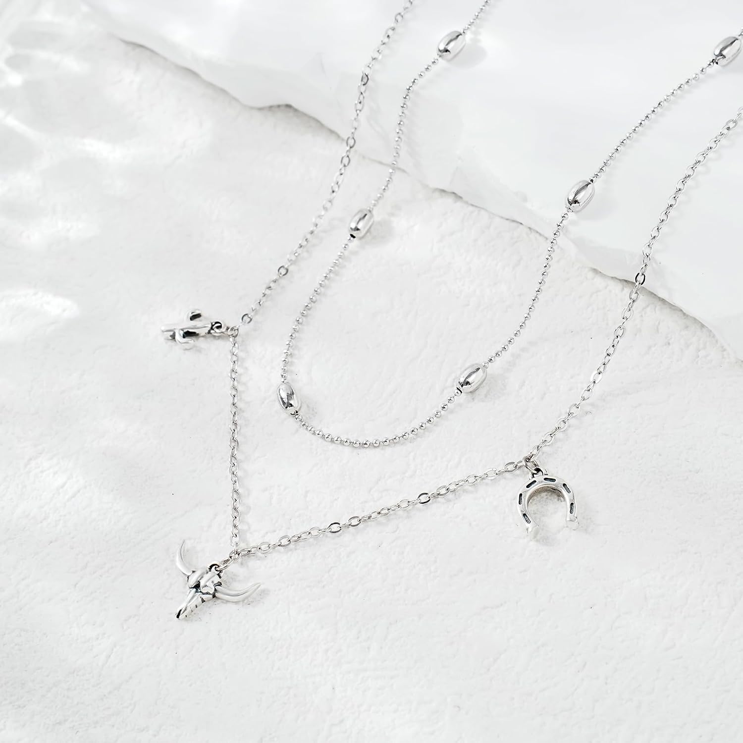 CHIC & ARTSY Women Anklets S925 Sterling Silver Cute Animal Layered Anklet Bracelet Adjustable Multilayer Beach Anklet Bracelet Summer Foot Jewelry Cable Chain 10-11 Inches