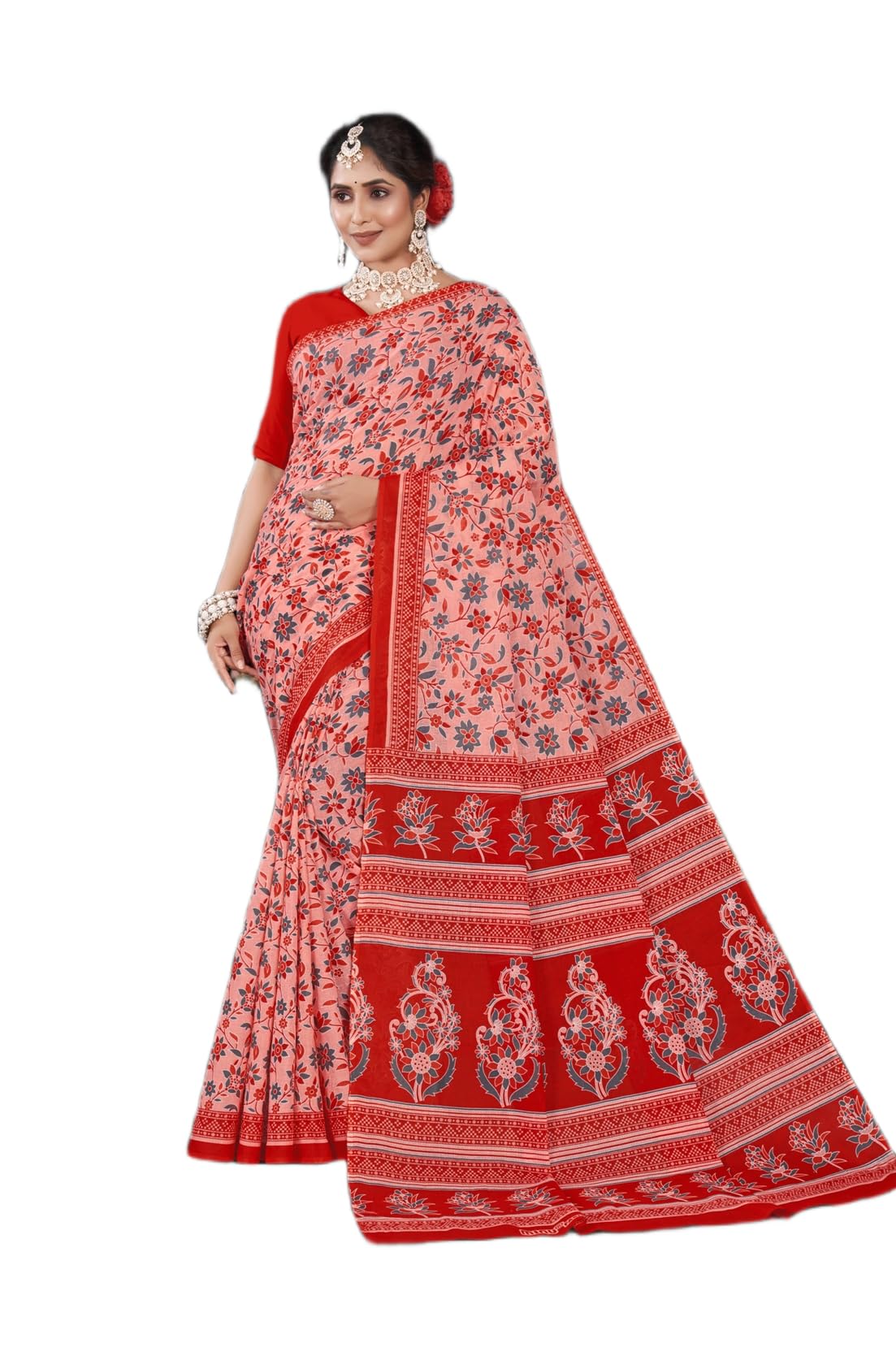 minu fashions Pure Cotton Star Beauty Printed Saree For Women's-picture-33