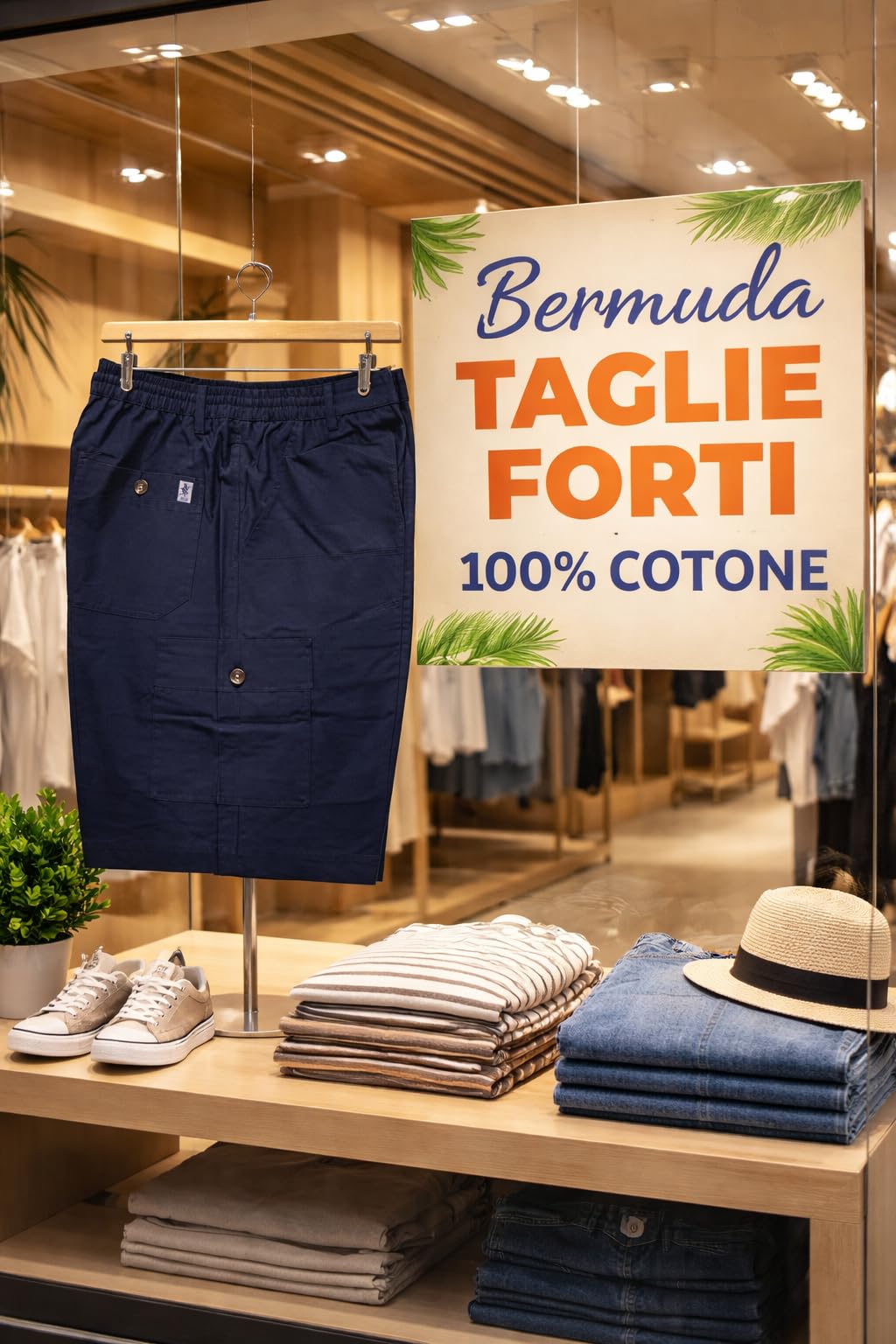 SEA BARRIER Extra Bermuda 100% Cotone Taglie Forti Uomo