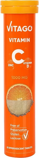 Vitago Vitamin C 1000 mg + Vitamin D + Çinko 20'li Efervesan Tablet (1)