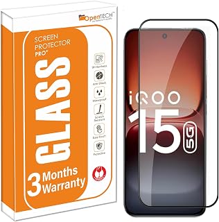 OpenTech® Military-Grade Tempered Glass Screen Protector For IQOO 15 (6.85 Inches) with Edge to Edge Coverage - Case Frien... Price In India