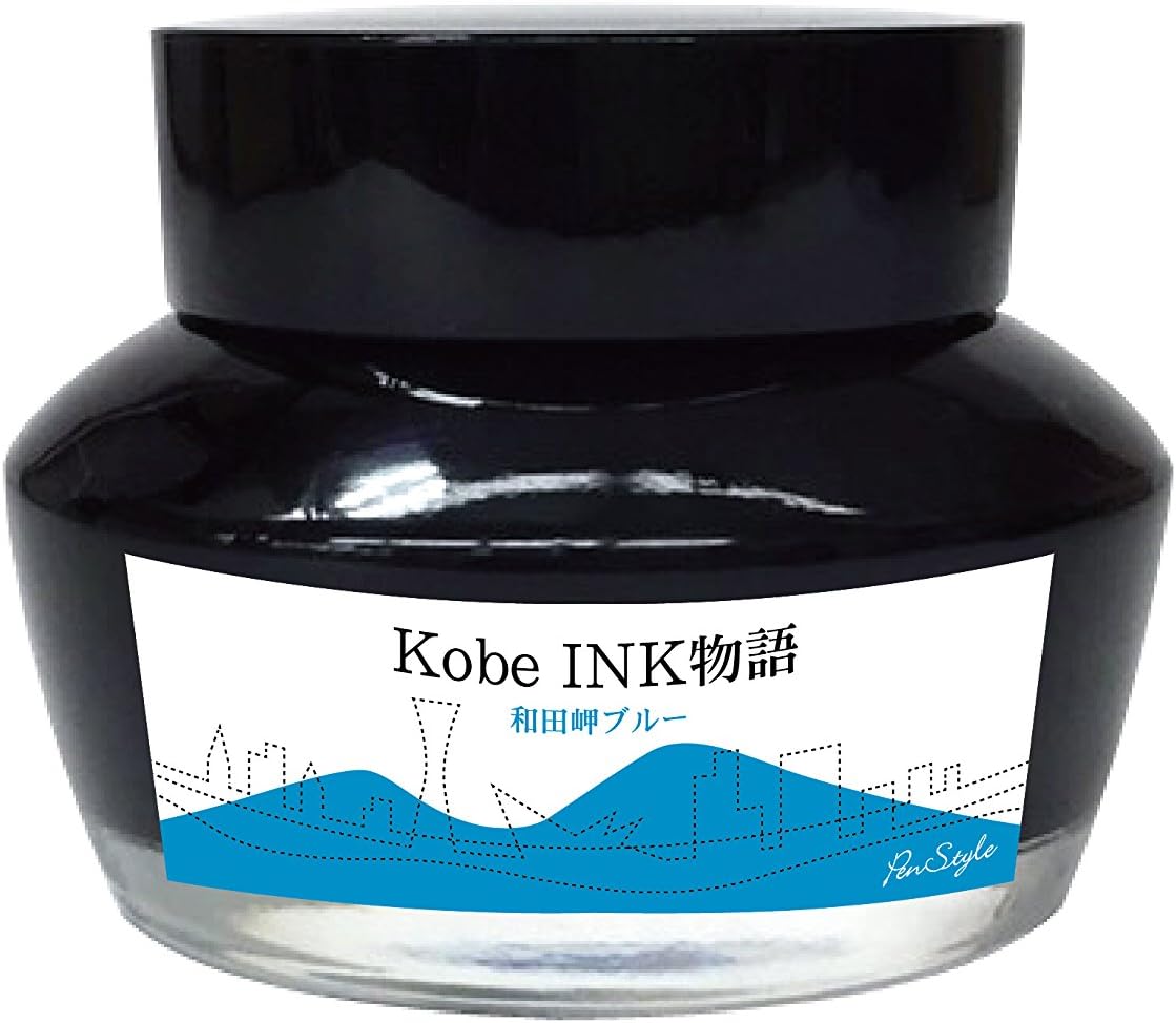 NAGASAWA Kobe INK Monogatari , Bottled Fountain Pen Ink (No.26 Wadamisaki Blue)