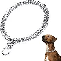 Vista 1 de Collar de cadena para perro, collar de estrangulamiento ajustable para perros pequeños, medianos y grandes (pequeño)