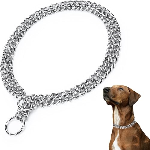 Collar de cadena para perro, collar de estrangulamiento ajustable para perros pequeños, medianos y grandes (pequeño)