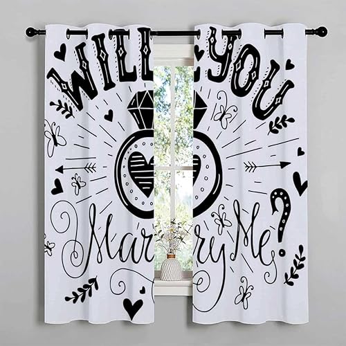 Cortinas de panel para decoración de fiesta de compromiso, cortinas de pasillo para Ventanas de Cuarto 55 pulgadas de ancho por 45 pulgadas de