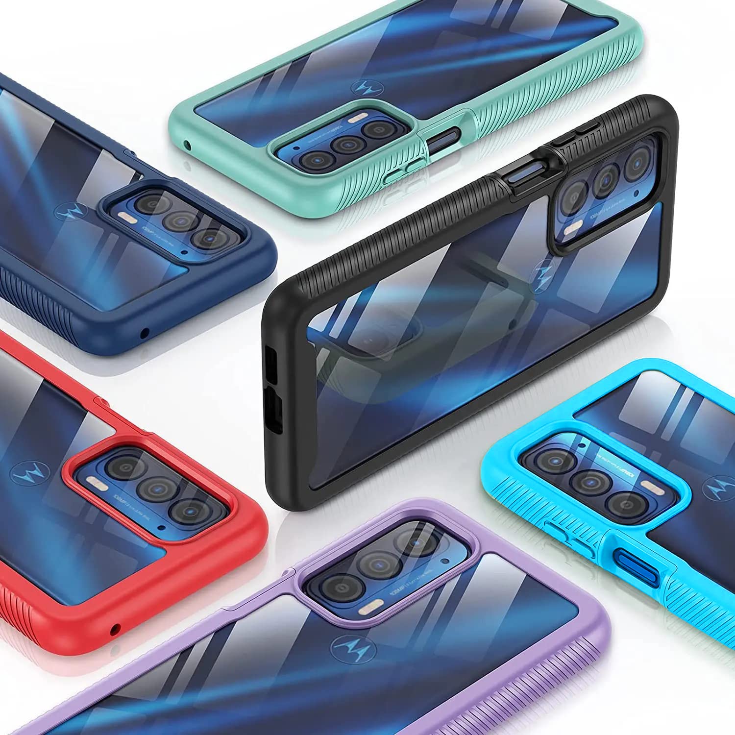 Custodia Silicone Antiurto Per Motorola Moto G30/G10/G20 - Cover Protettiva Blu Con Texture Antiscivolo, Protezione 360°