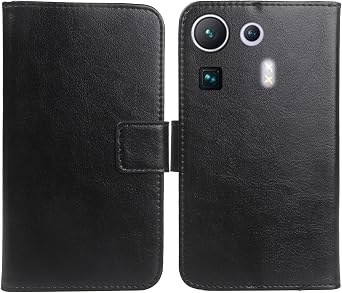 Color Design PU Wallet Flip Leather with Card Slots Cover Skin Protection Case TPU Silicone Shell for Xiaomi Mi 11 Pro 6.81" Black