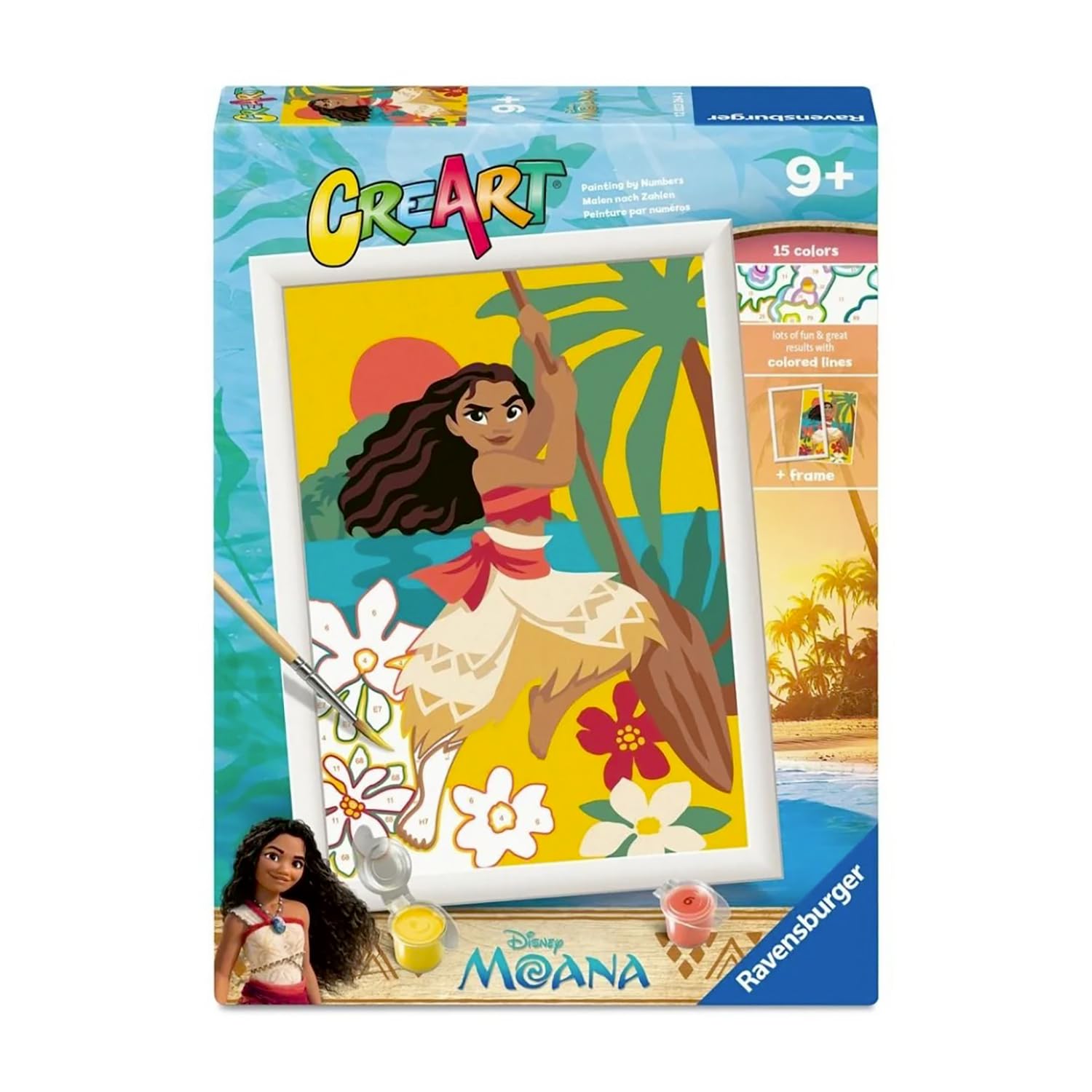 Ravensburger - CreArt Series D - Vaiana | Paint by Numbers | Paint Kit | Measures 25 x 18,30 | Games for Children 9 Years | Gift Ideas | Gift for Child 9 Years