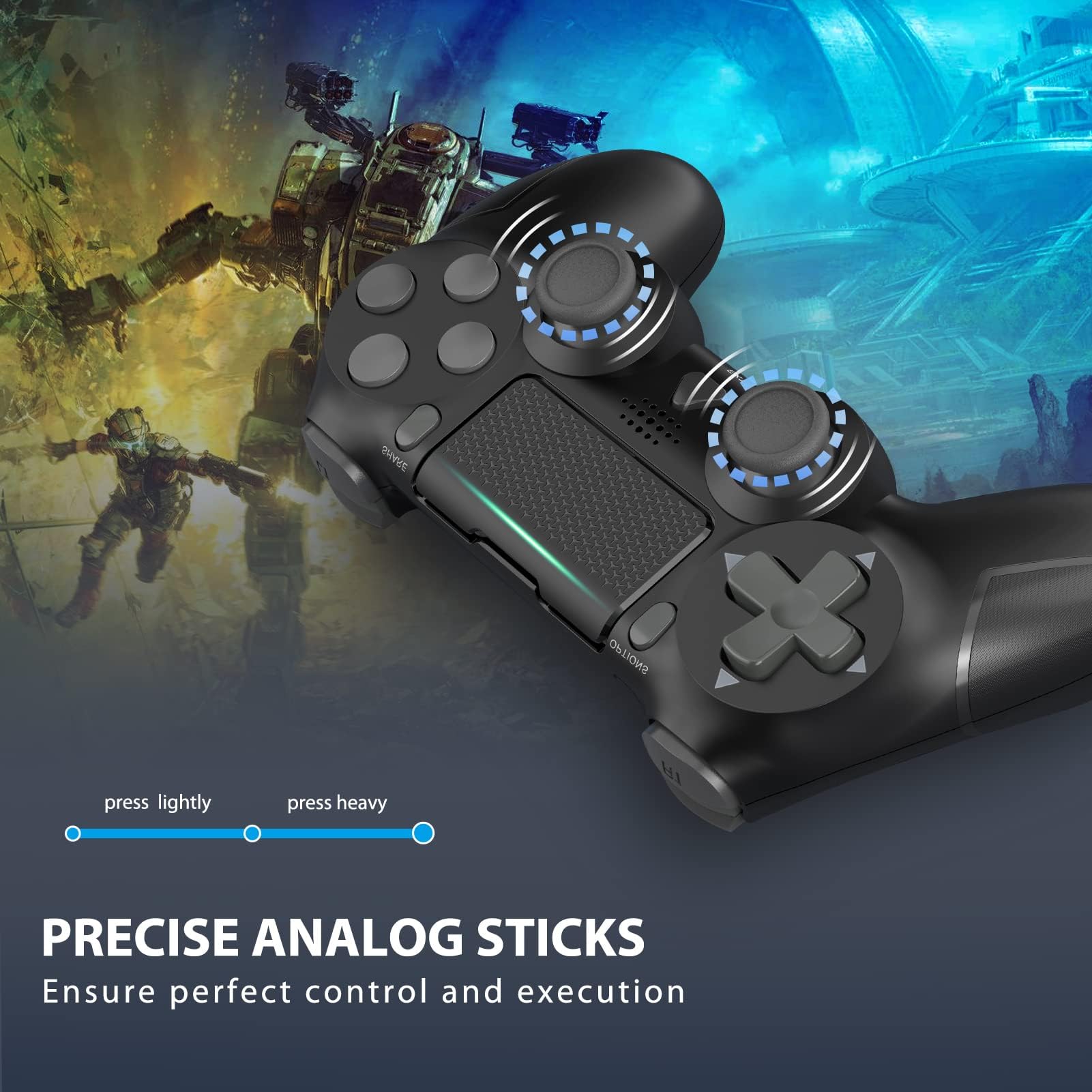Wireless Controller for PS4, Dual Vibration Gamead Joystick/Motion