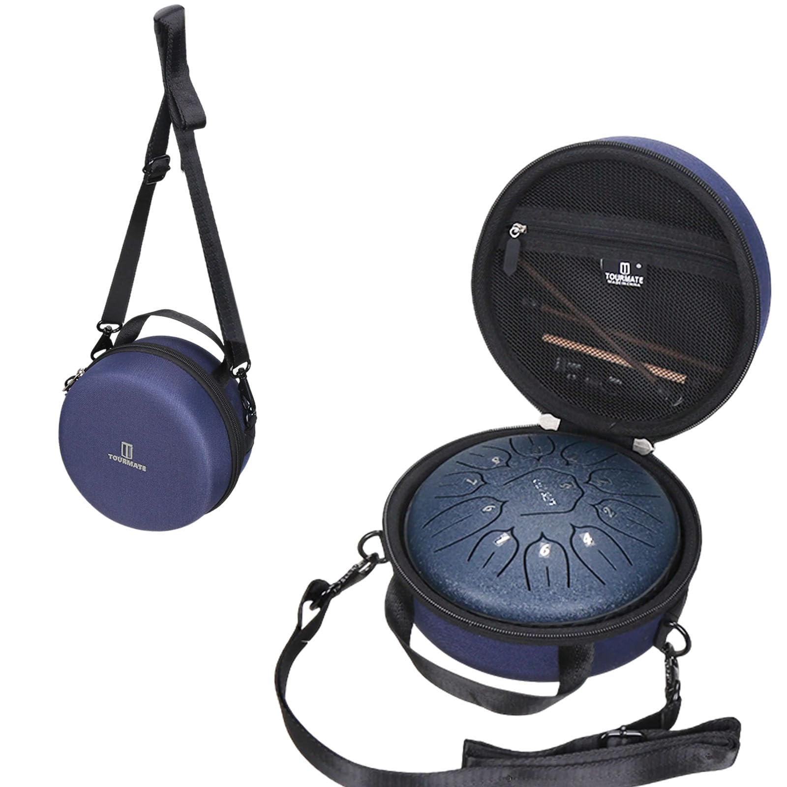 Tourmate Hard Drum Carrying Case for LEKATO/MEINL Steel Tongue Drum, 6 Inch 11 Notes Steel Hand Drum, Protective Carrying Storage Bag with Shoulder