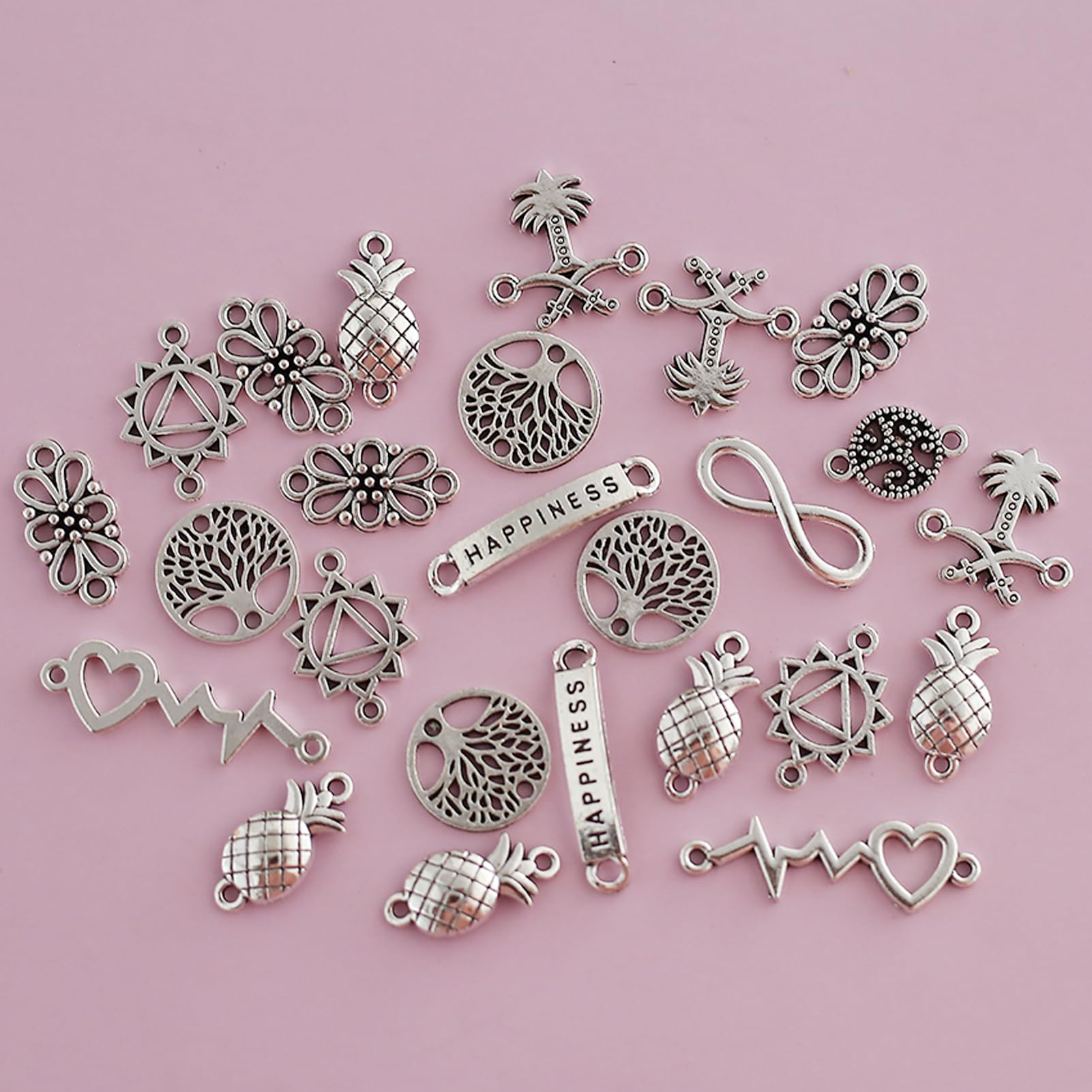 DAHI 120pcs Celtic Knot Connector Jewellery Link Connector Charms Pendants Craft Supplies Jewellery Findings Accessory Necklace Bracelet (B) - Image 3