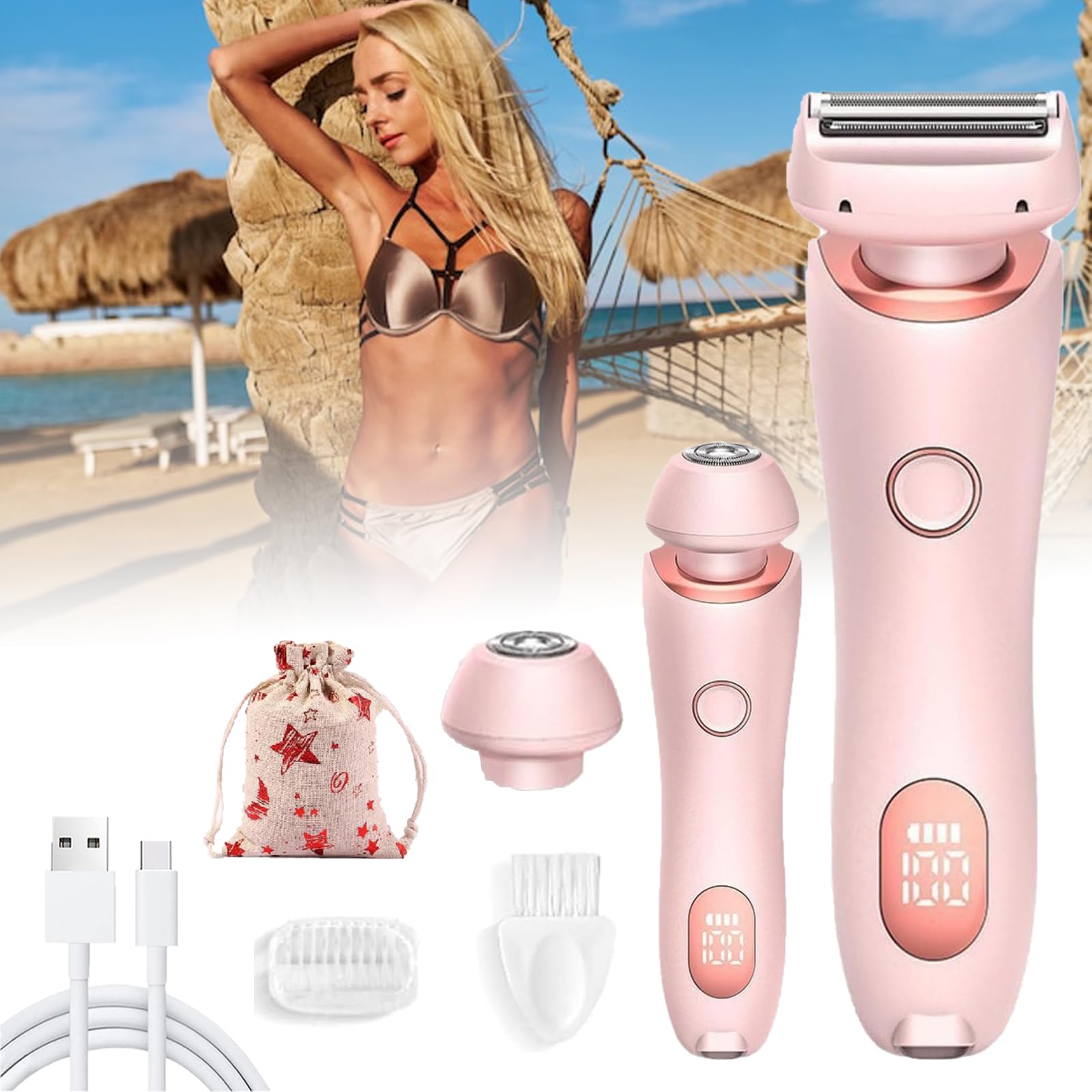 Belarae Brazilian Shaver, Belarae Shaver, Dusk Official Electric Razor, Livora Silkglide Pro Razor, Livora Silk Glide Pro Electric Shaver for Women (Pink)