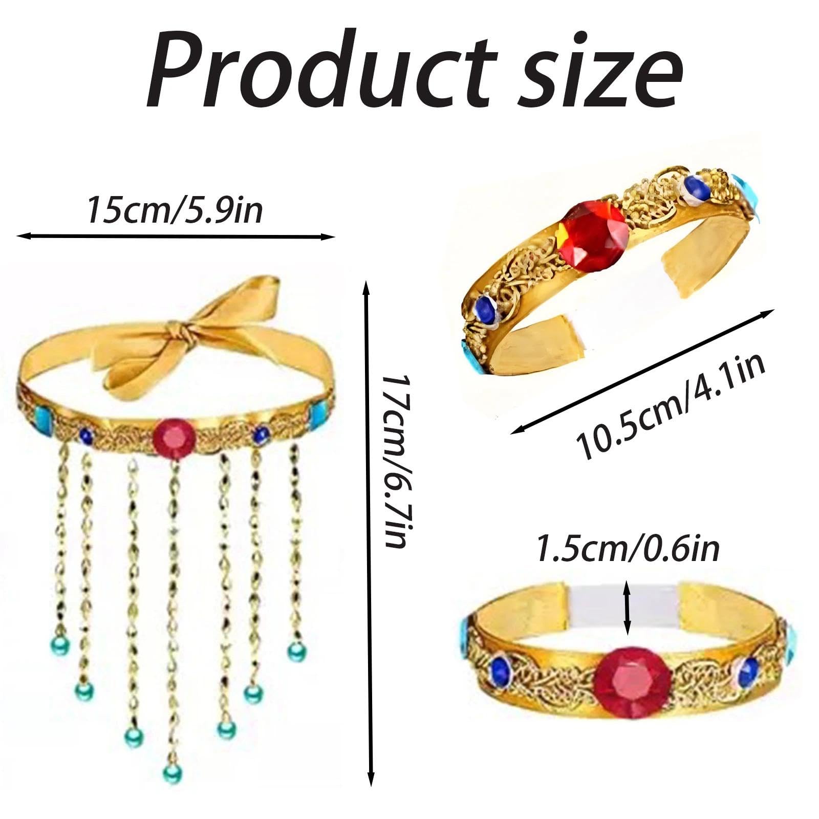 dinghaole 5PCS Egyptian Clothing Accessories, Ancient Pharaoh Costumes Inspired By Cleopatra, Including Cobra Headpieces - Image 2