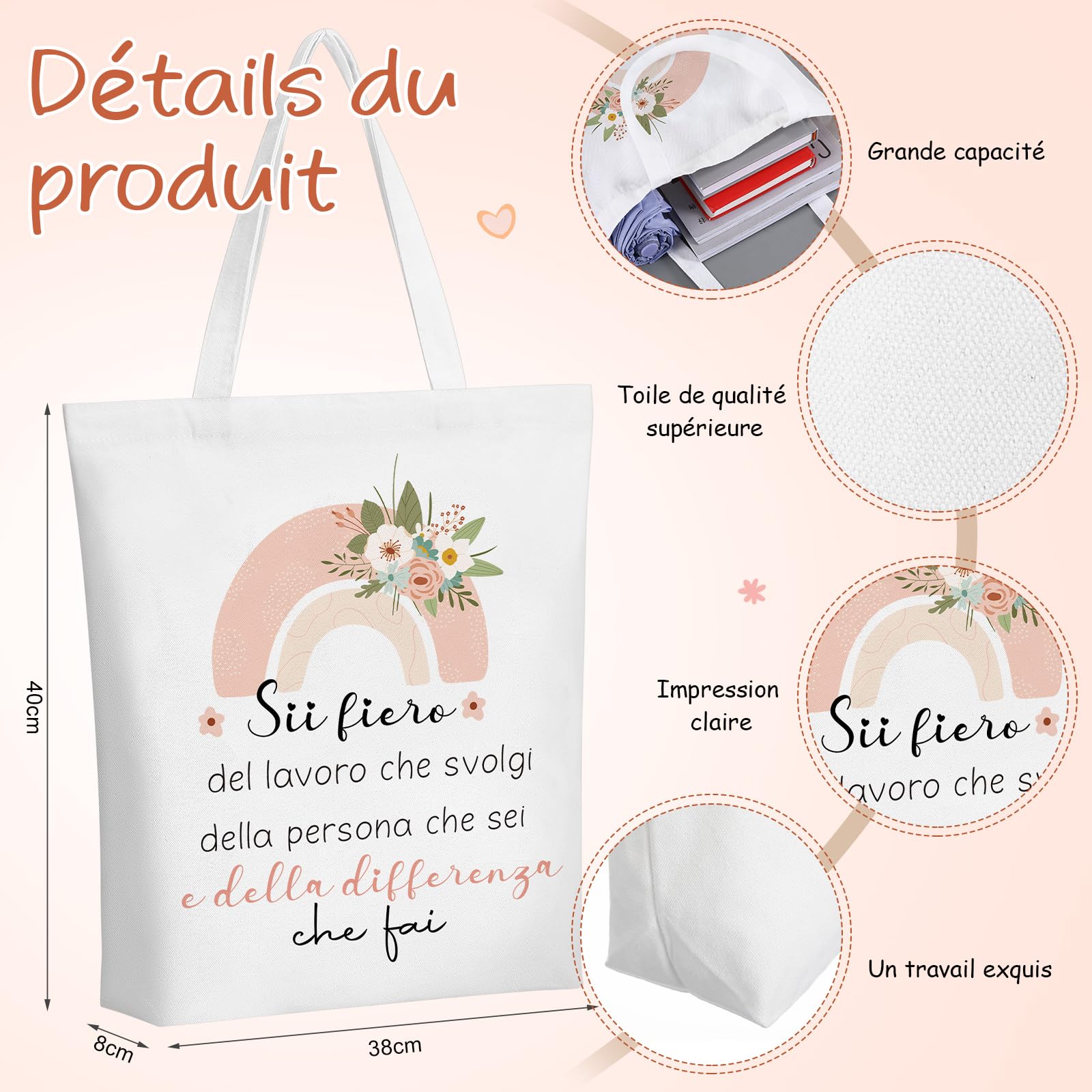 Xuniea Regalo per Colleghe Capo Maestra Donna Regali di Motivazionali Addio Ringraziamento Pochette Borsa per Cosmetici Portachiavi Borsa di Tela Laurea Compleanno Infermiera Amica Dipendente