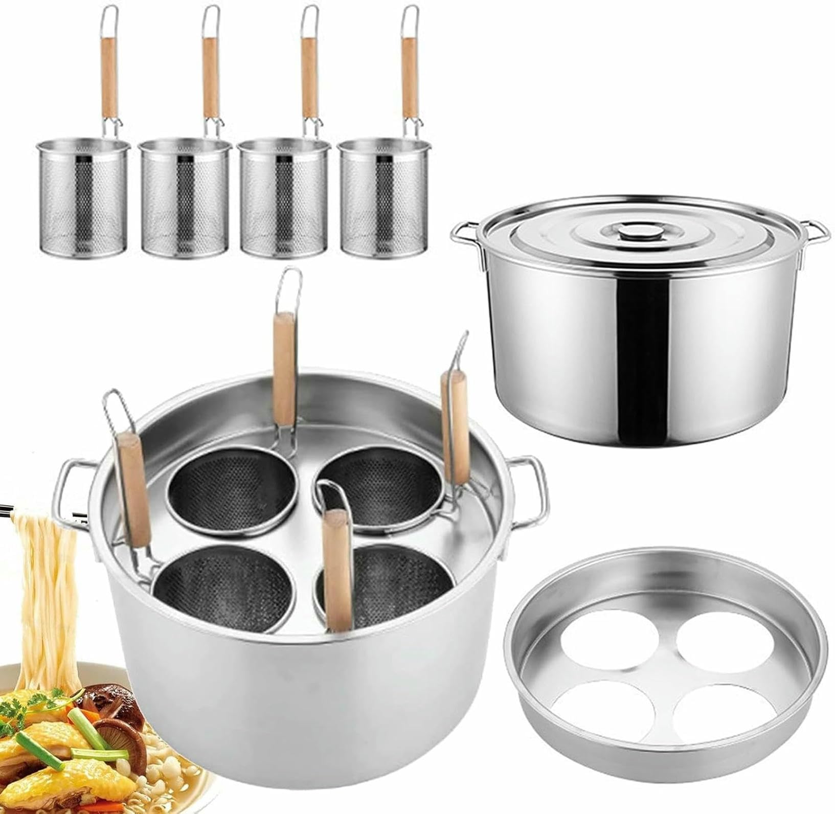Cuiseur à pâtes avec insert et passoire en acier inoxydable pour cuisine