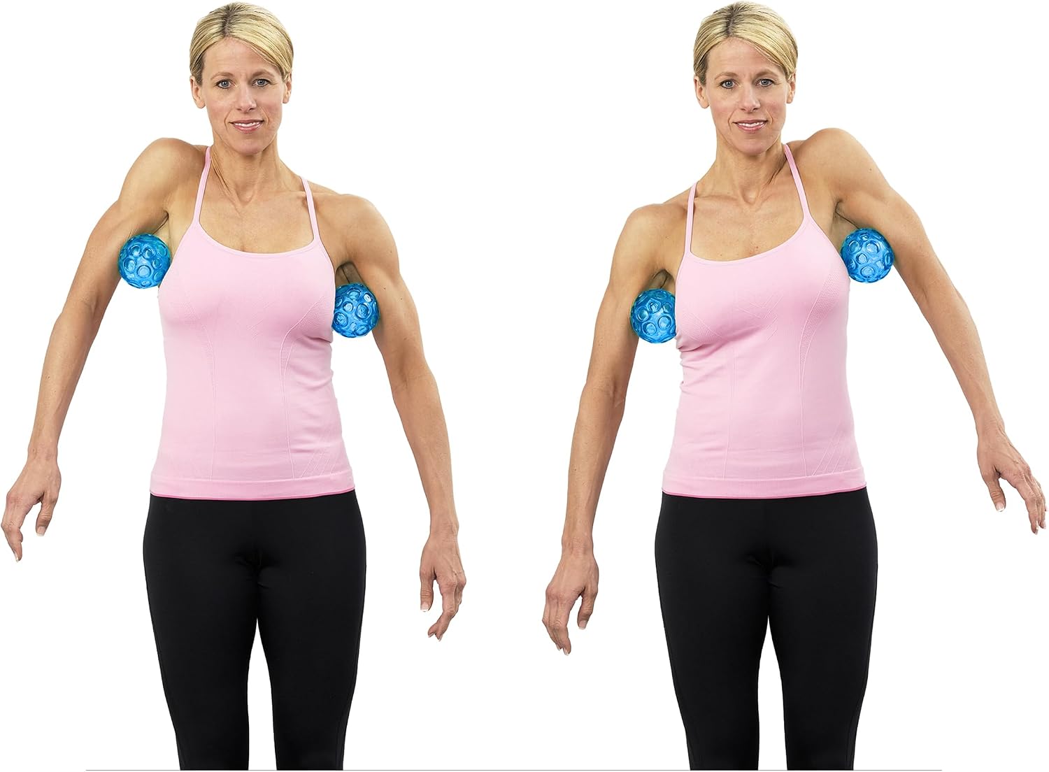 OPTP Franklin Method Small Blue Textured Ball Set (Pair) - Inflatable Myofascial Release Ball Set, Massage Balls for Back and Feet Training, Pilates, Yoga, Movement Therapy and More