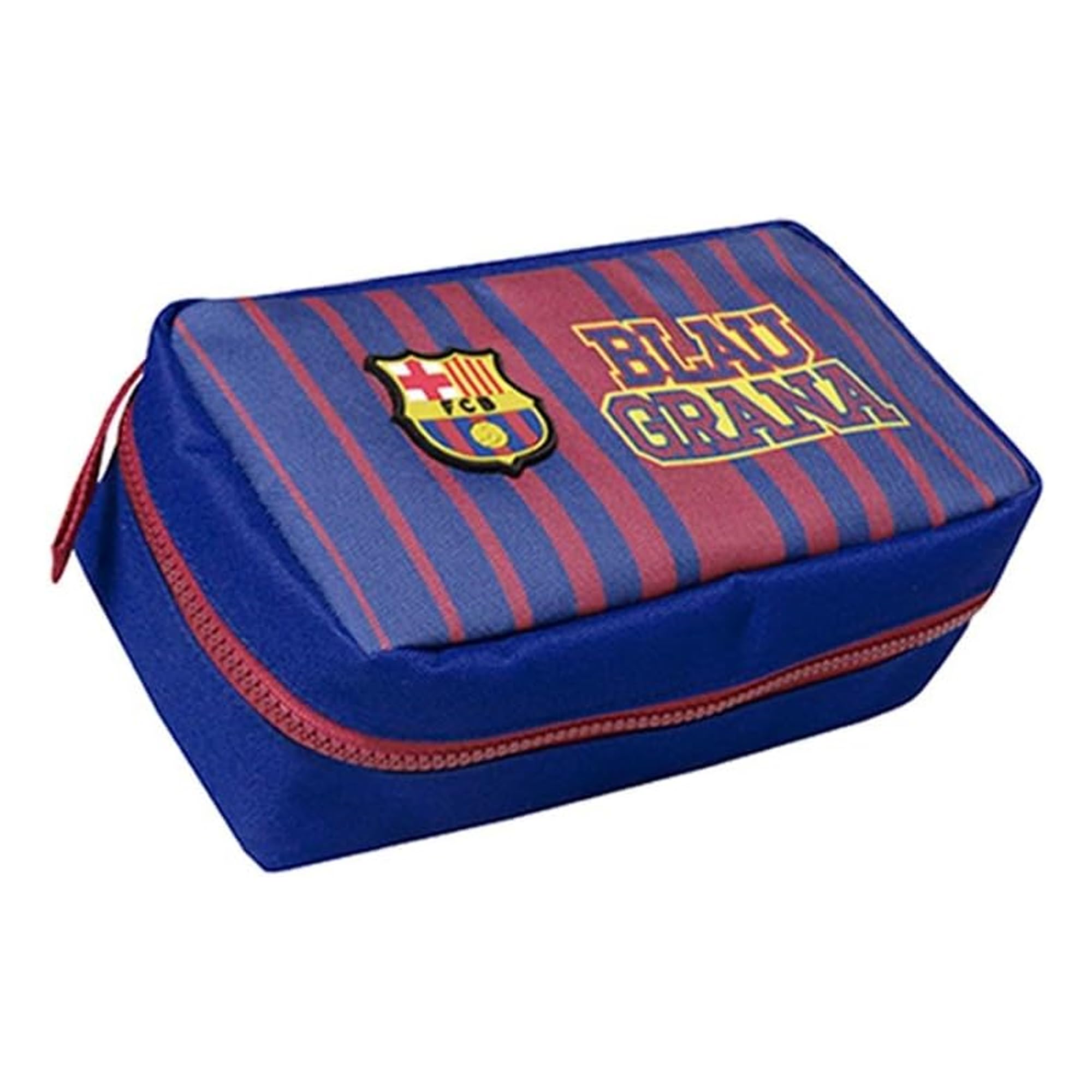 FC Barcelona - Estuche 3 en 1 Juvenil, Poliéster, Portatodo con Cremallera, Multicolor, Producto Oficial (CyP Brands)