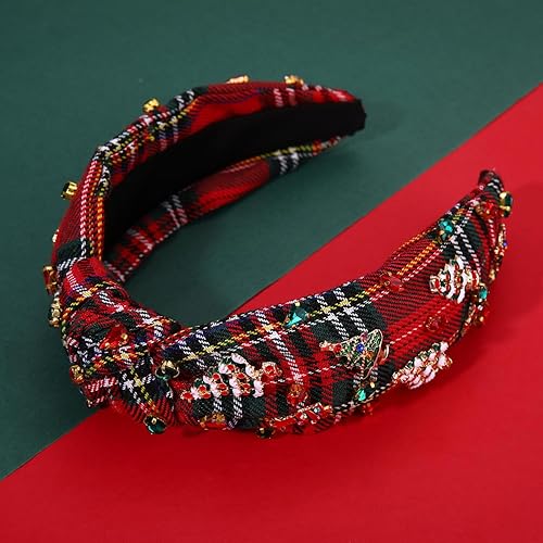 Vista 38 de Diadema de Navidad para mujer, accesorios de Navidad con cuentas, arco de Navidad, copo de nieve, diadema anudada HOHOHO, rojo y verde, perla