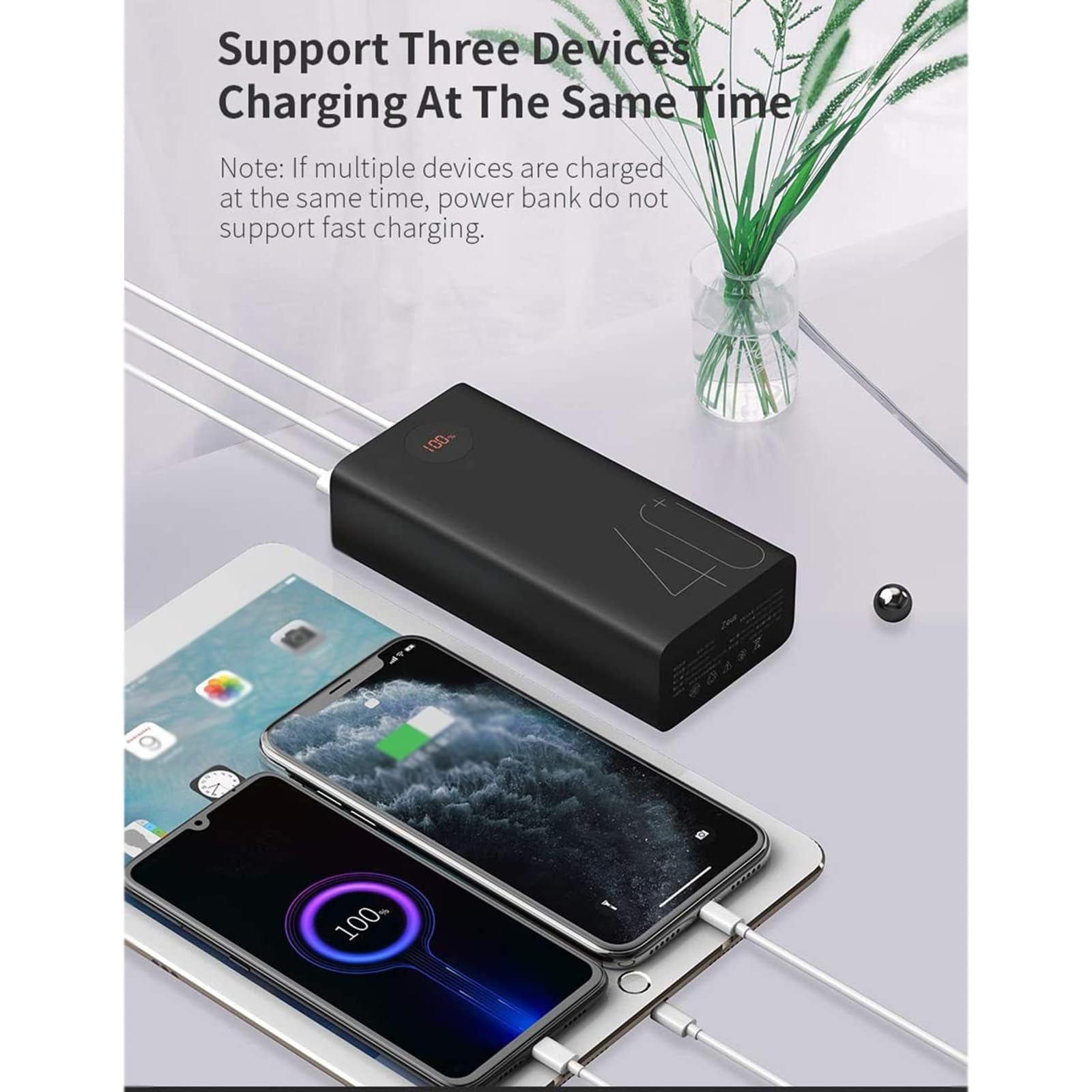 Power Bank 40000 mAh Power Bank 18 W PD QC 3.0 Caricabatterie Esterno Bidirezionale con Ricarica Rapida Type-C