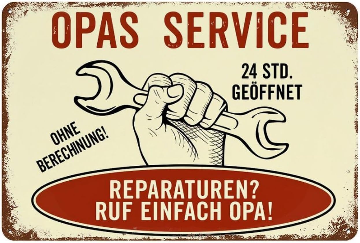 Hand Holding Wrench Repair Service Premium Iron Sign Wall Art