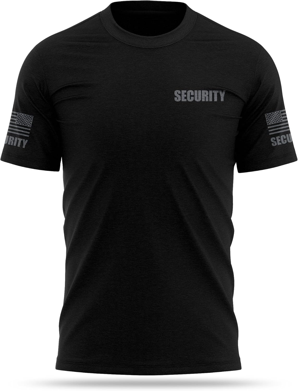 Security Cotton Blend Shirt - USA Patriotic Durable Tee - Soft Comfort. Perfect for on Duty