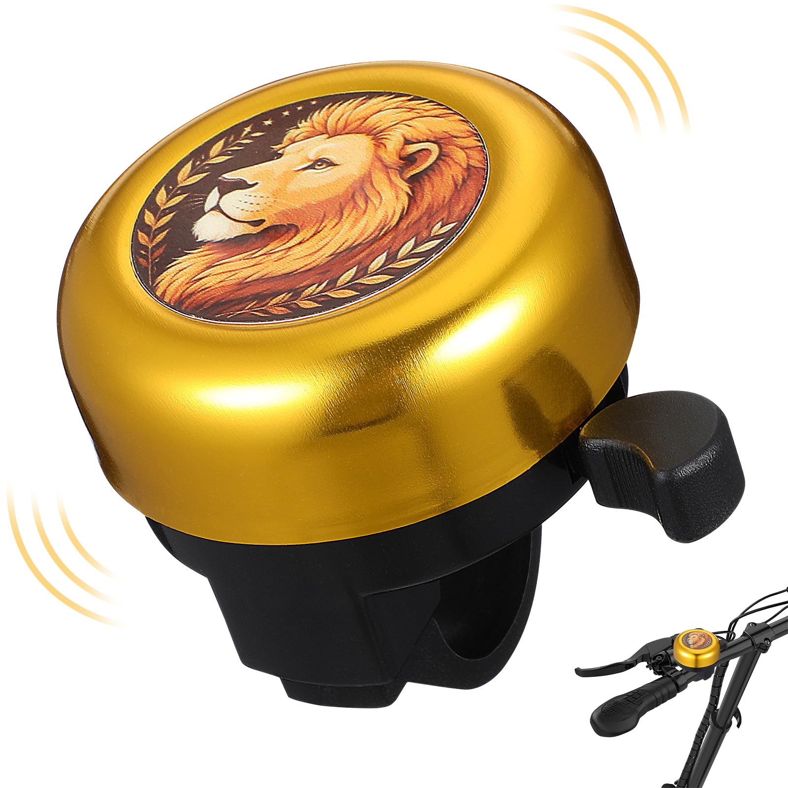 Warmhm Kids Bike Bell: Sturdy Aluminium Lion Bicycle Bell Loud Clear Sound