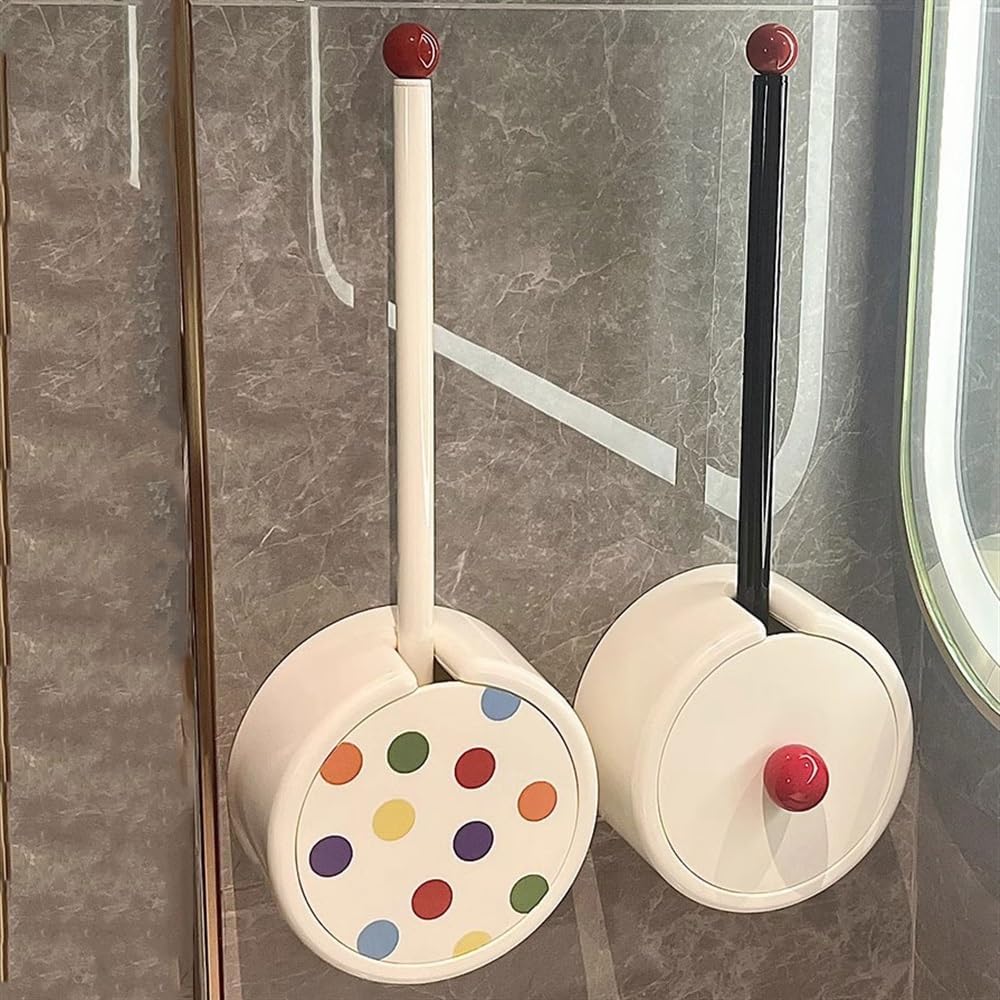 Toilet Brush Wall Bounted Plastic Toilet Brushe Stainless Steel Long Handle Detachable Base Toilet Brush and Holder