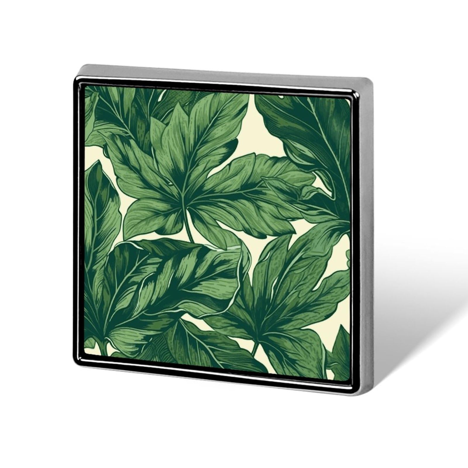 Square Lapel Pin Brooch Pin Green Foliage BotanicalButton Badge for Men Women Suitable for Birthdays And Anniversaries of Family And Friends