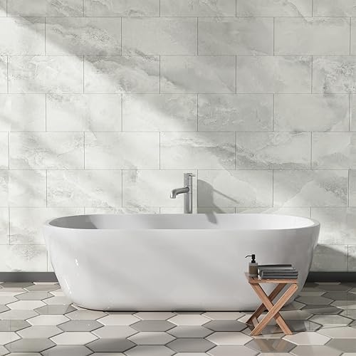 Miniatura 6 de Moleney Paneles de pared de mármol para despegar y pegar, paneles impermeables para baño, azulejos contra salpicaduras en muro, paneles de pared