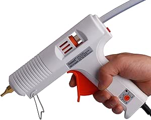 YutaoZ 120W Professional Adjustable Temperature Hot Melt Adhesive Glue Gun with 2 Glue Sticks, Great for DIY Craft, Repairing, White