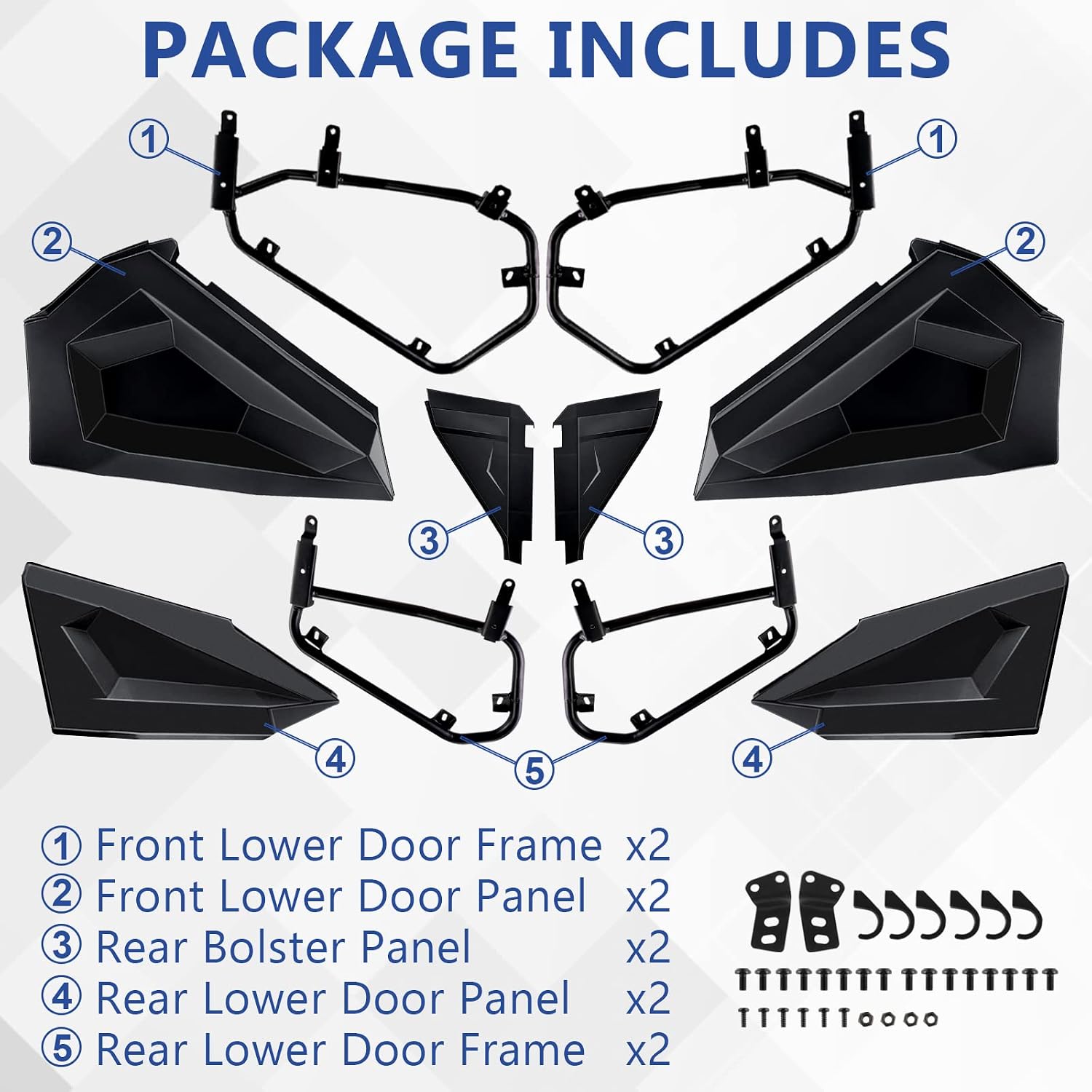 StarknightMT RZR XP 4 Lower Doors Insert RZR XP 4 1000 Half Door Panel 4 Seater Plastic Bottom Door Panels with Rubber Seal Compatible with Polaris RZR XP 4 Turbo RZR XP 4 1000 2014-2023