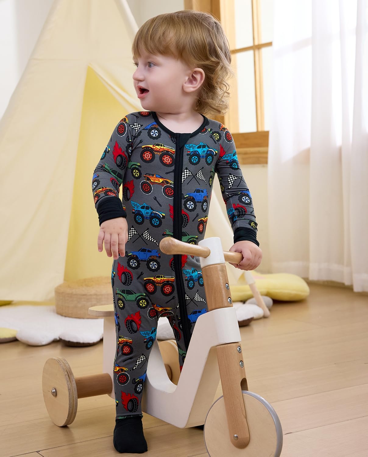 Bamboo Viscose Baby Convertible Footie Pajama, Zipper Pajamas for Baby Boys & Girls, Sleep & Play Footed - Image 4