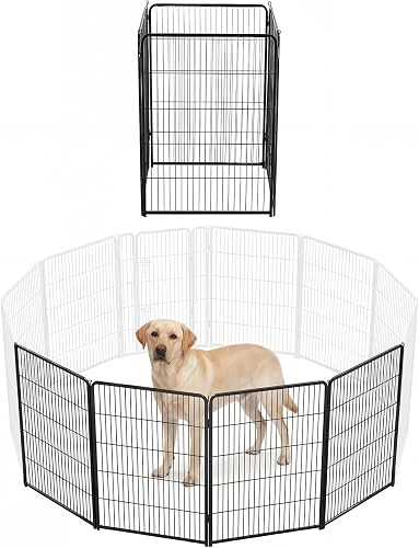 NEWBULIG Dog Playpen for Indoor 40 Inch 4 Panels - Portable Heavy Duty Metal Pet