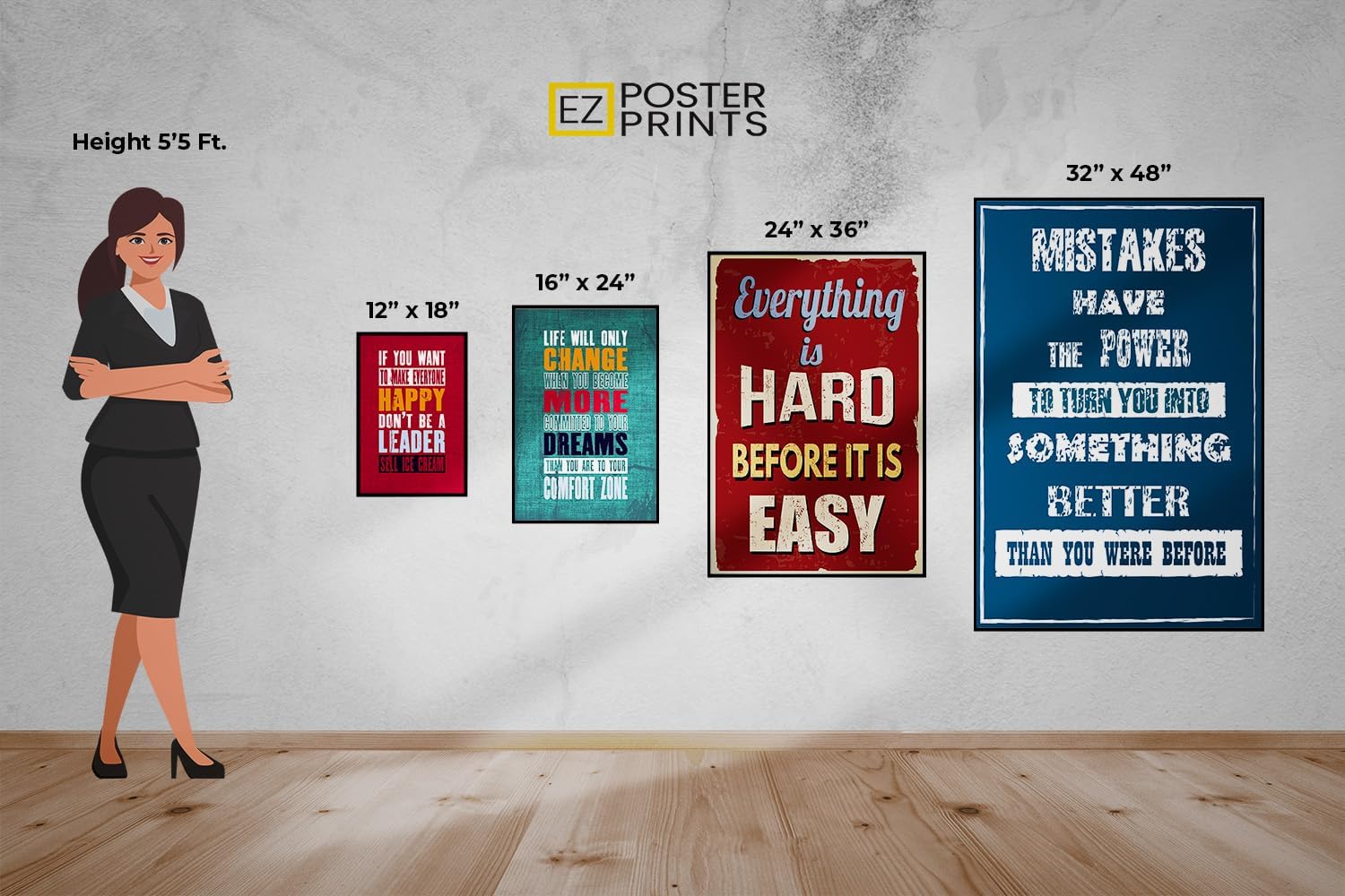 Ezposterprints Motivational Inspirational Posters for Home Office School Classroom Kidsroom - Motivational Quotes Poster Printing - Wall Art Print - Quote: Change - 24X36 inches