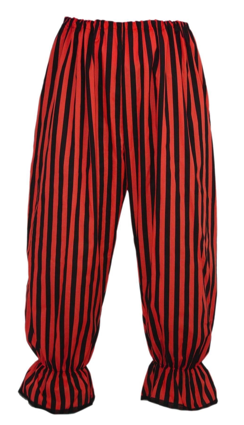 The Dragons Den Adults Long Leg Bloomers Panto Dame Pantomime Clown Circus Pirate Victorian Fancy Dress Costume Accessory [Red & Black S-M]