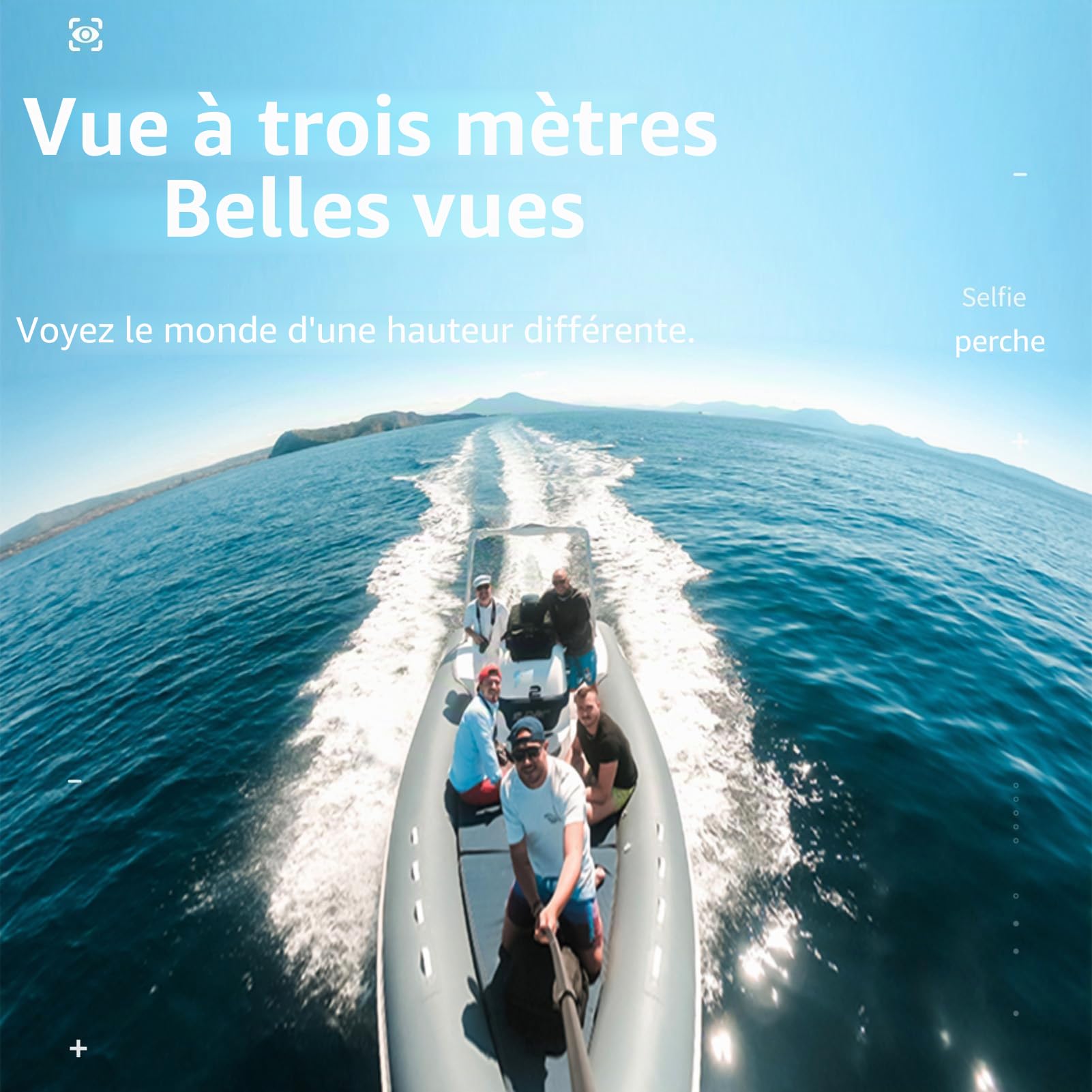 3 mètres Perche à Selfie Invisible pour caméra d'action, Extension réglable en Fibre de Carbone, vis 1/4 Pouce avec Sac de Rangement en Tissu pour caméra d'action Insta 360 One X/One X2/One R/X3/X4