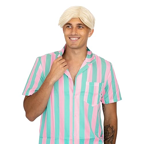 Miniatura 7 de Watt's Wigs - Chill Guy Al Wig - Peluca de pelo corto sintético en capas de calidad de película para hombres con gorra de peluca ajustable