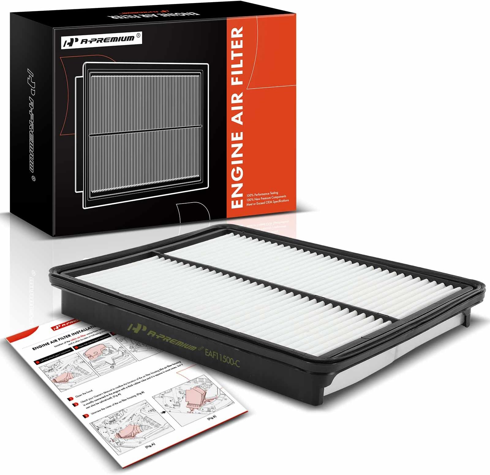 A-Premium Engine Air Filter Compatible with Hyundai & Kia Models, Santa ...