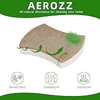 Vista 2 de Paquete de 10 esponjas naturales biodegradables para cocina, esponja compostable de celulosa y nuez de coco, esponjas ecológicas de secado rápido