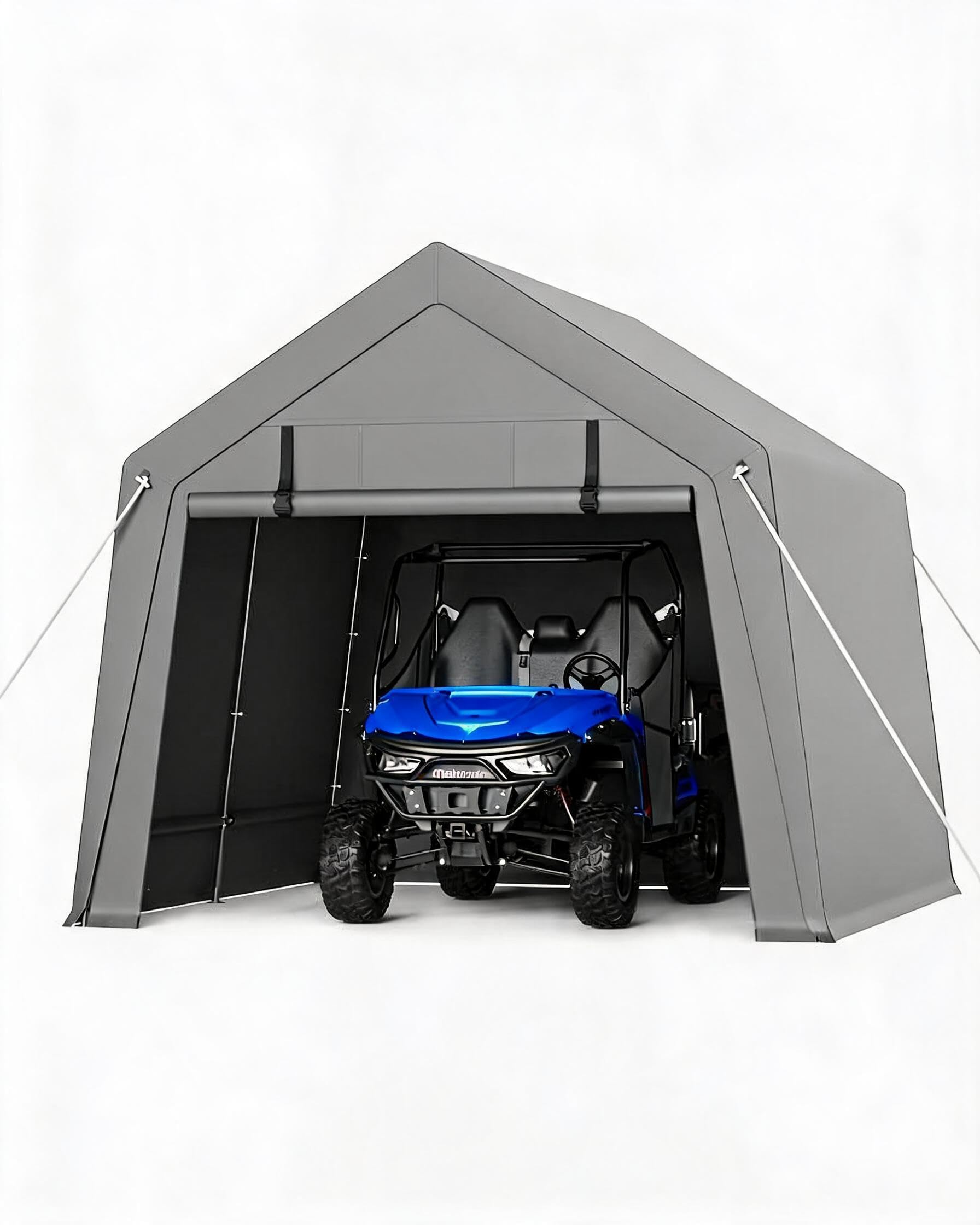 Aptliton Garden Storage Shed Tent with Vents, Heavy Duty Waterproof Outdoor Shelter for Bike Motorcycle, 3000mm Water Resistant Metal Frame Storage Shed, Portable Tool-Free Assembly Carport for Garden