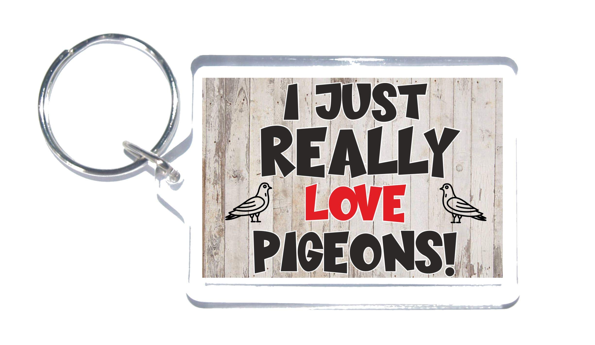 Pigeon Gift – Novelty Keyring - I Just Really Love Pigeons - Ideal Present