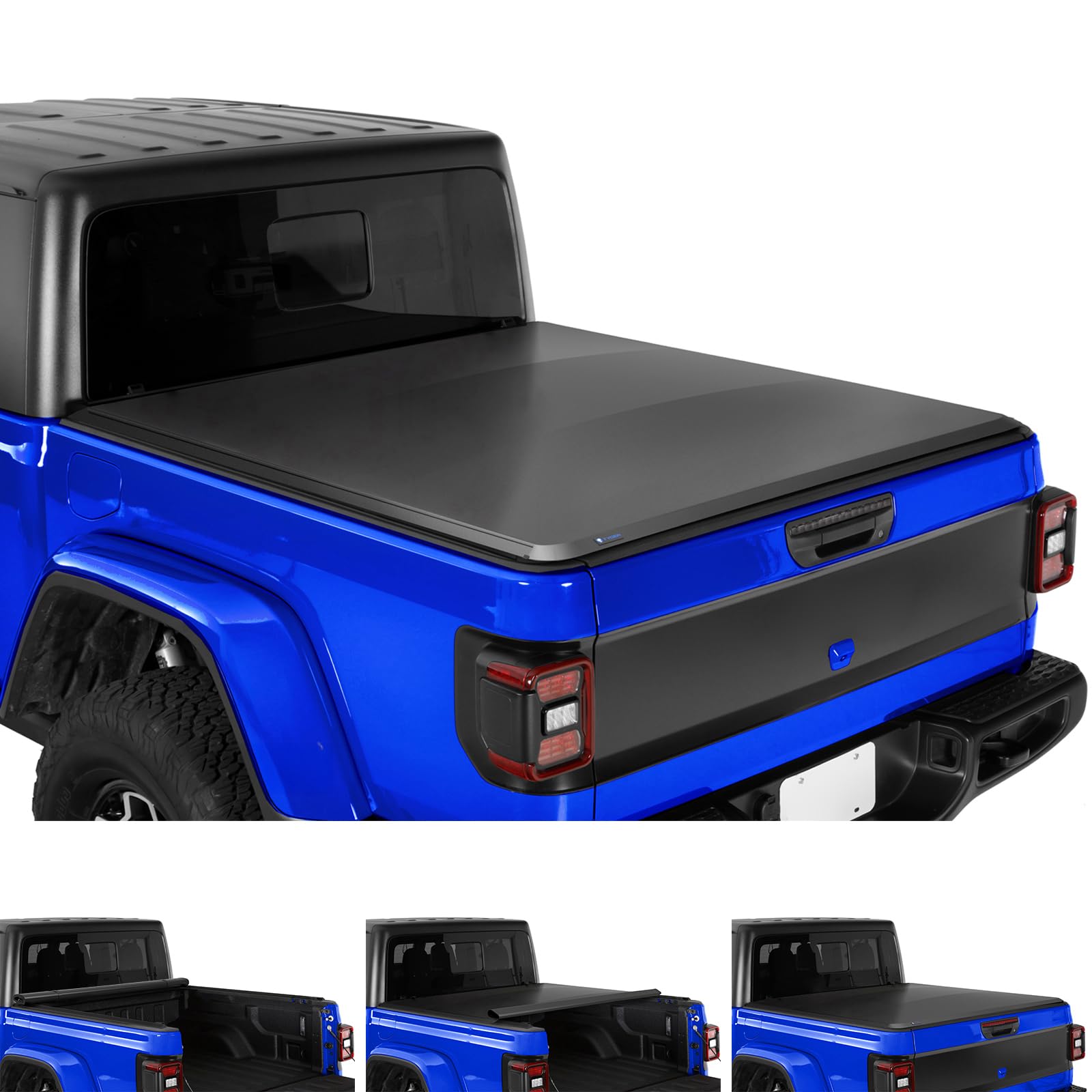 T1 Soft Roll-up Truck Bed Tonneau Cover Compatible with 2020-2026 Jeep Gladiator JT | 5' (60") Bed | TG-BC1J9060