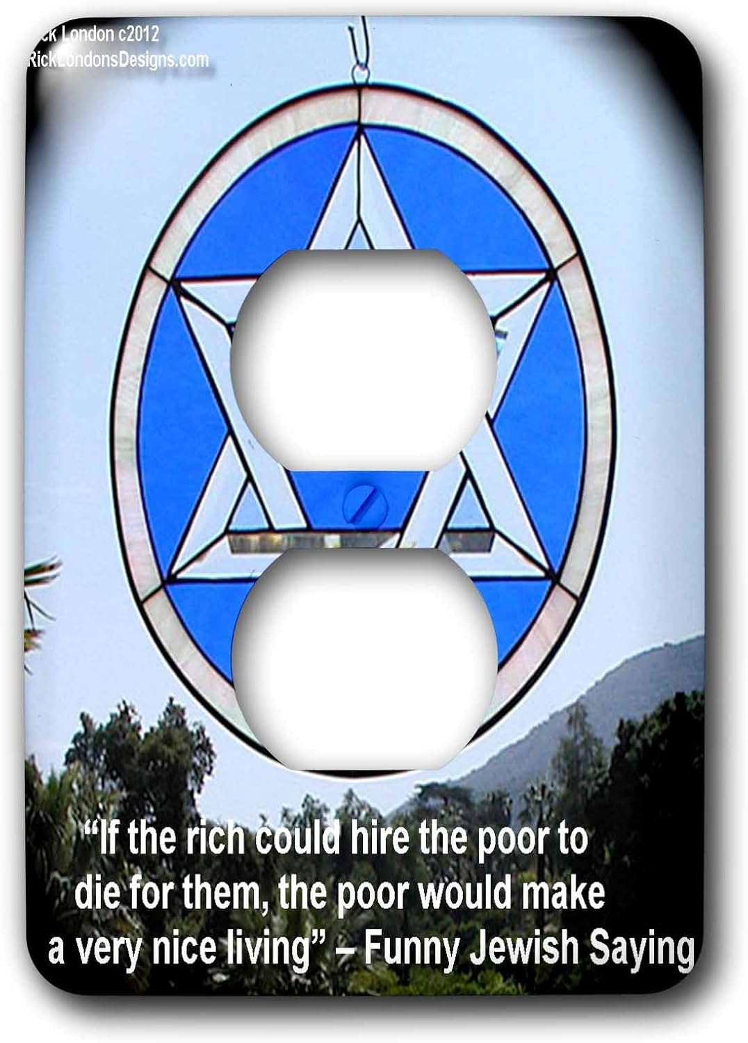 3dRose lsp_76433_6 Funny Jewish Quote Gifts Plug Outlet Cover