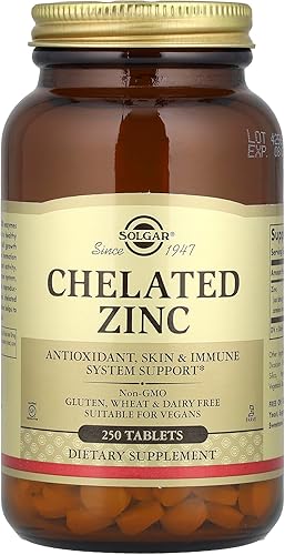 Miniatura 4 de Solgar Zinc quelado 250 comprimidos zinc para una piel saludable apoya el crecimiento celular y la formación de ADN ejerce actividad antioxidante