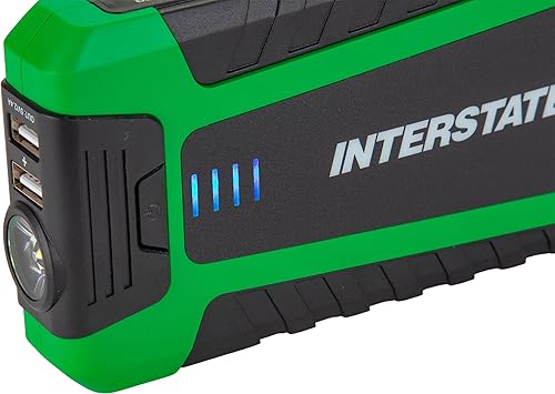 Miniatura 3 de Interstate Batteries Arrancador y cargador de 12 V 700 A (8,000 mAh, 8 Ah) portátil LED Jumpstart batería para 12 voltios automotores, electrónica